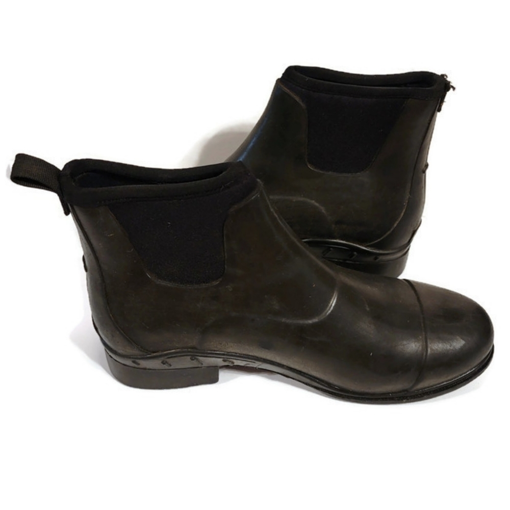 Chelsea Style Rain Booties Women's Sz 9 Easy On Side Neoprene Sides Pull…